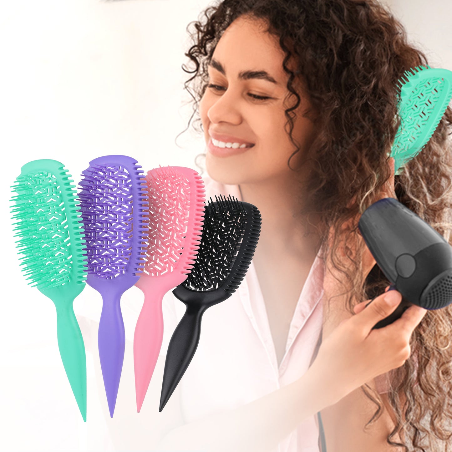 Candy Brush Curlking Hair brush Defining Vented Hair Brush for Effortlessly Detangling & Blow Drying, Professional Airflow Brush for All Hair Types, Shaping & Styling Wet Hair Brush for Women and Girl, Idea Gift