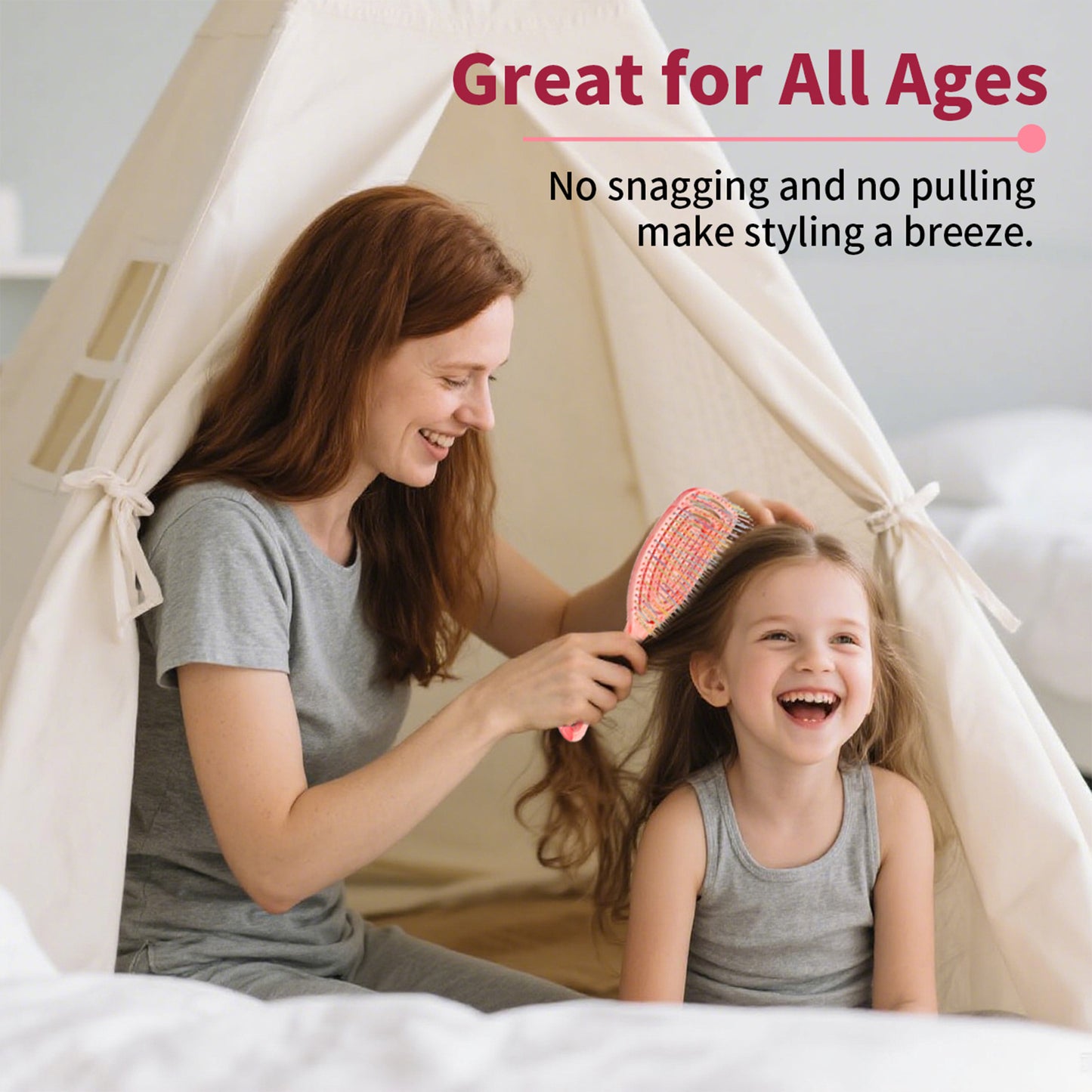 Blushmarks Detangling Wet Hair Brush, Large Rectangular Maze Double Bristles Vented Brush for All Hair Types, Idea Gift