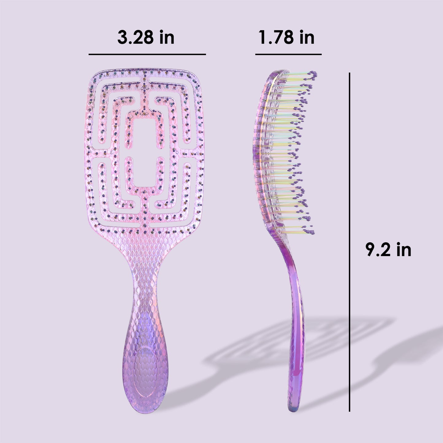 CandyBrush Square Maze Detangling Hair Brush Available in 3 Solid Colors