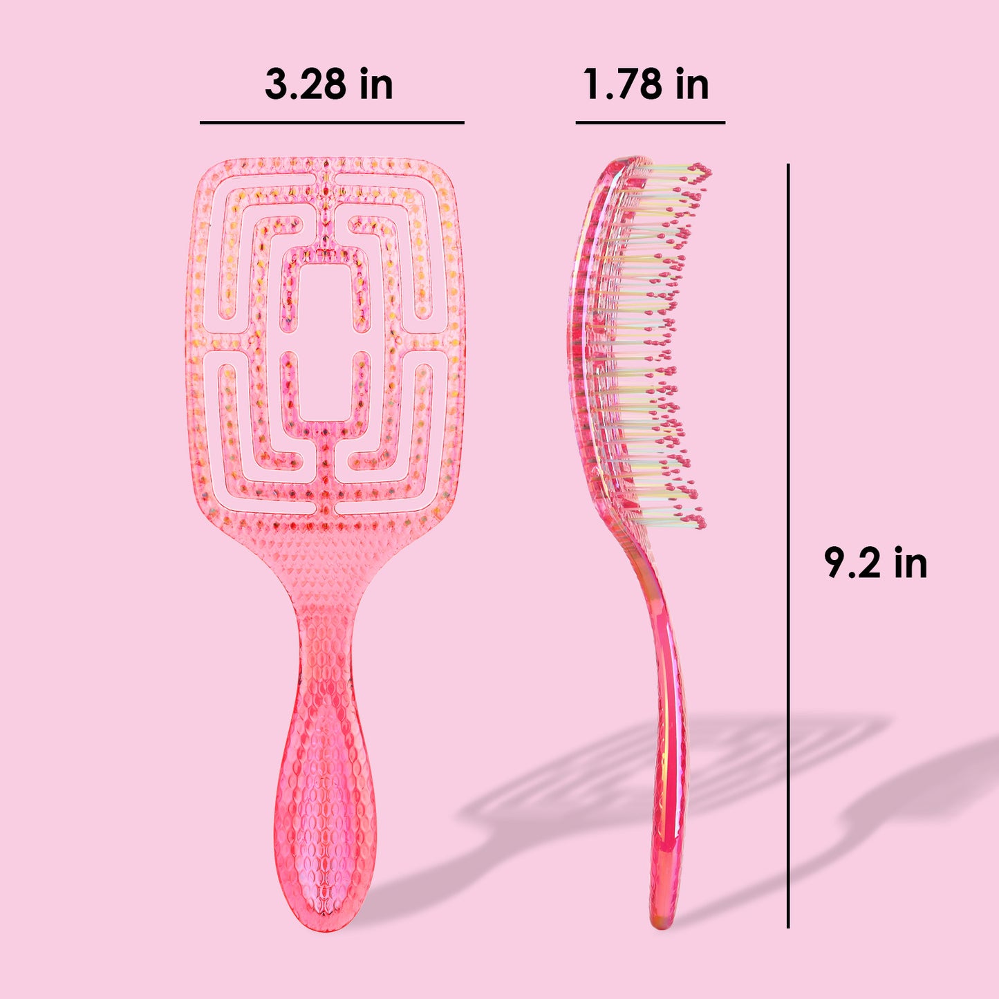 CANDYBRUSH Pro Wet Hair Detangling Brush for 1A-2C Hair - Lightweight (74g/2.6oz), Wet to Dry, Static Free, Travel Friendly | Fast Blowout & No Breakage | Salon Grade Gift Design Rectangular