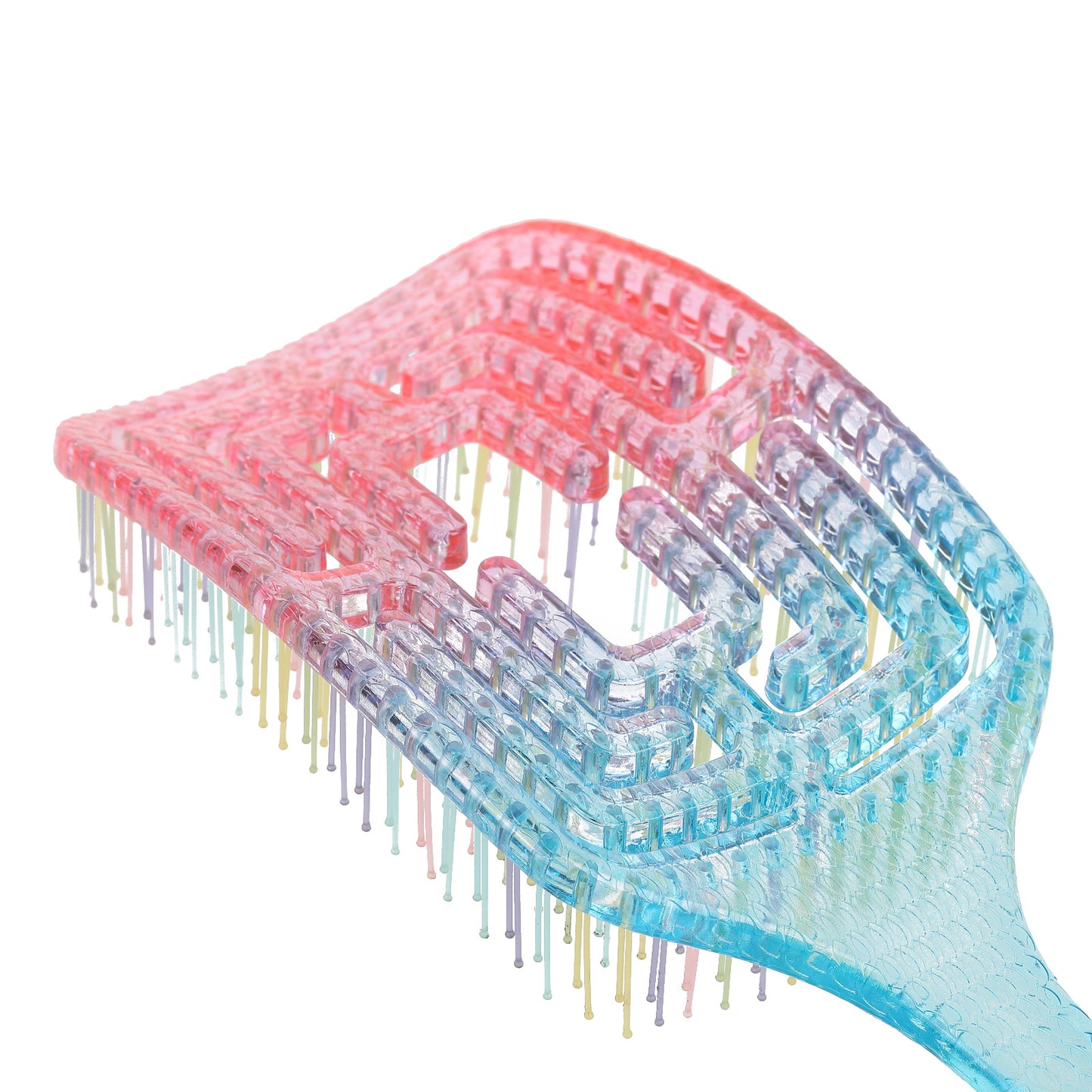 Curved Vented Hair Brush Detangling for Blow Drying Colorful Wet Hair Brushes for Long Straight Fine Hair for Women Rectangular Styling Maze Detangler Soft Bristles Large Gradient