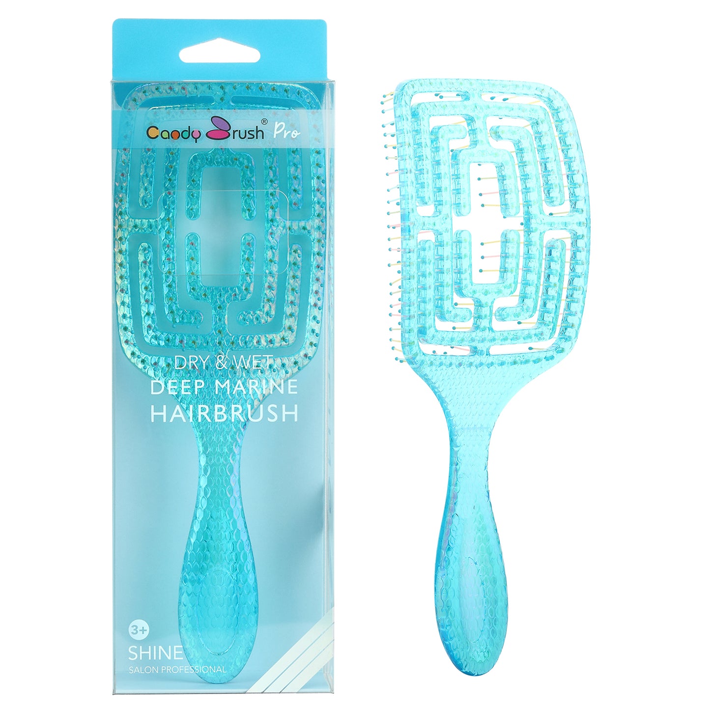 Curved Vented Hair Brush Detangling for Blow Drying Colorful Wet Brushes for Long Straight Fine Hair for Women Rectangular Styling Maze Detangler Soft Bristles Transparent Large