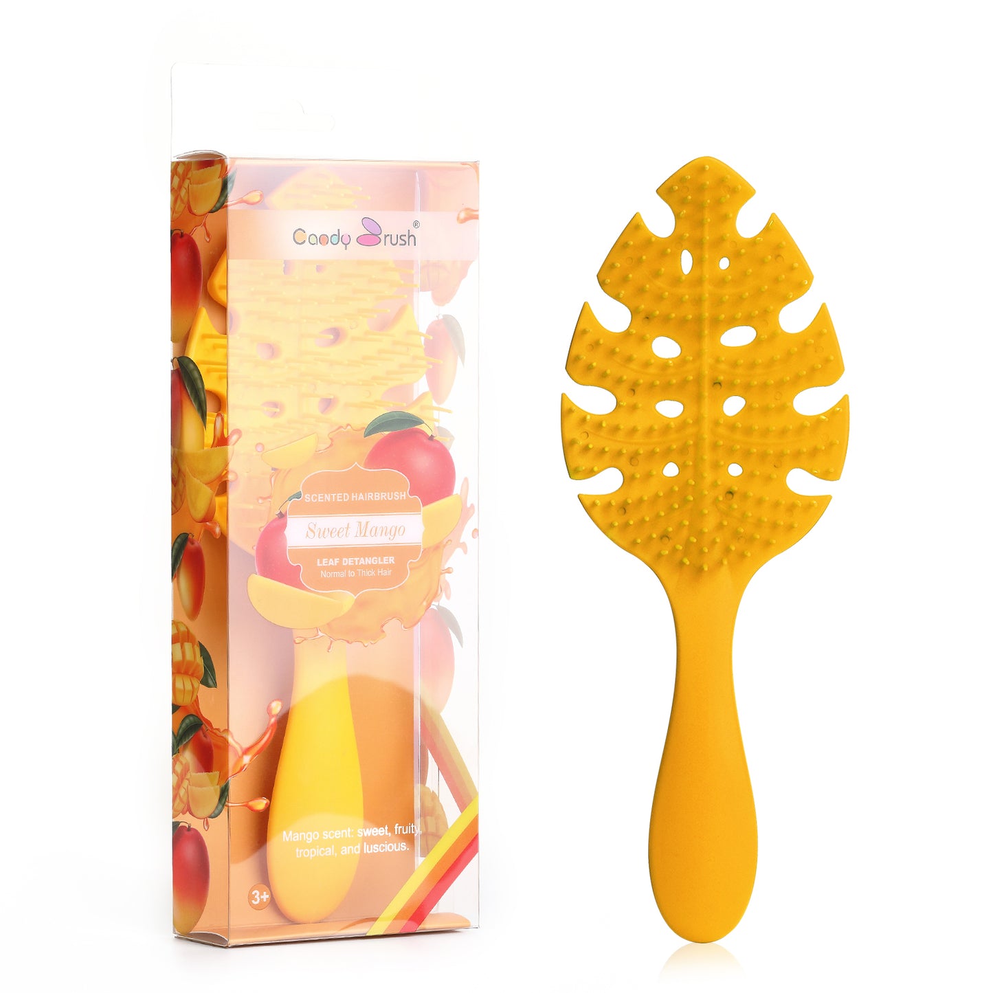 Wet Brush Mini for Kids Baby Girls Hair Dryer Curly Hair Straightener Travel Detangling Vented Brushes Mood-Boosting Leaf Form Hairbrush with Strawberry Scented Large