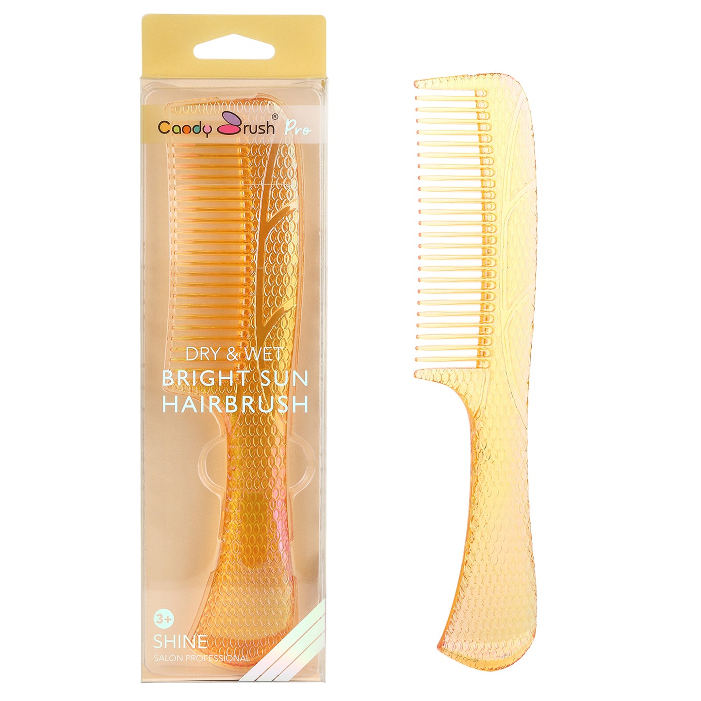 Candy Brush Wide Tooth Comb for Women Curly Wet Hair Comb Colorful Men Girls Long Short Thick Fine Hair Curls Detangling Hair Combs Fashion Popular Styling Transparent Large
