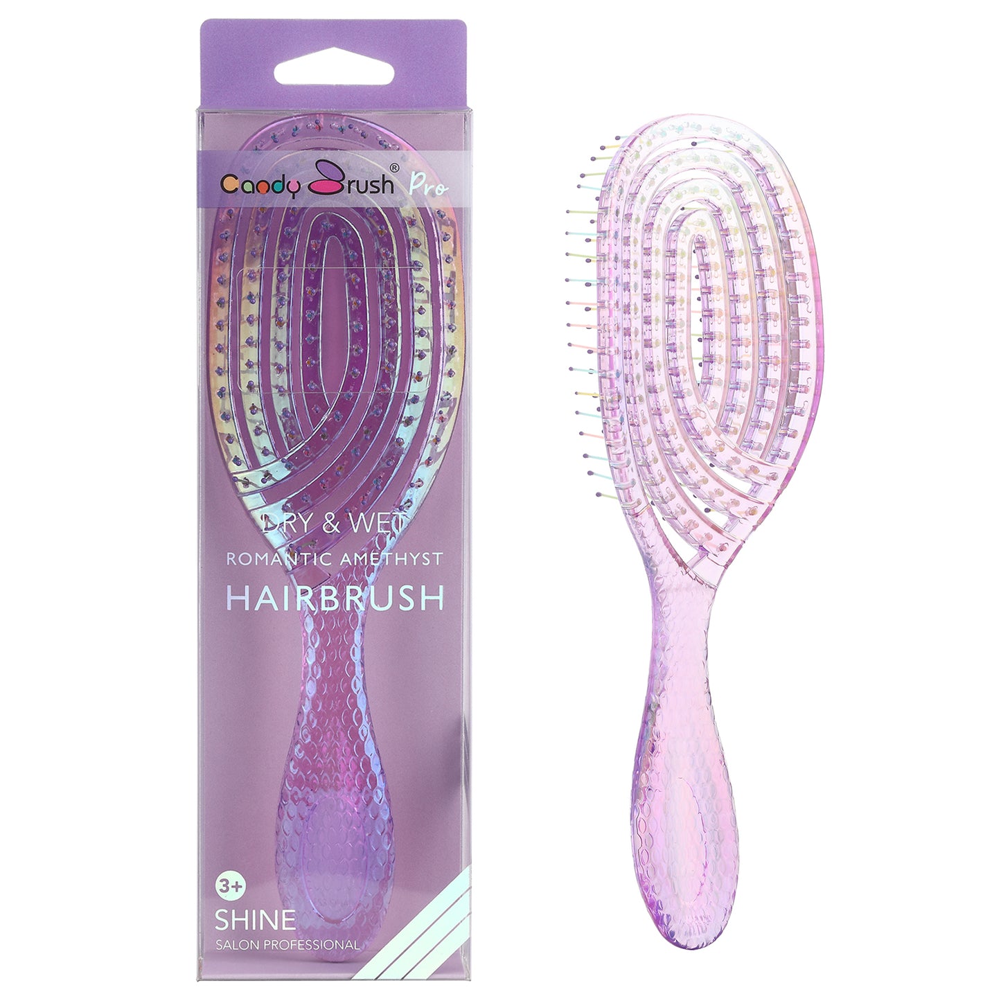 Curved Vented Hair Brush Detangling for Blow Drying Colorful Wet Brushes for Long Straight Fine Hair for Women Round Styling Spiral Detangler Soft Bristles Transparent Medium