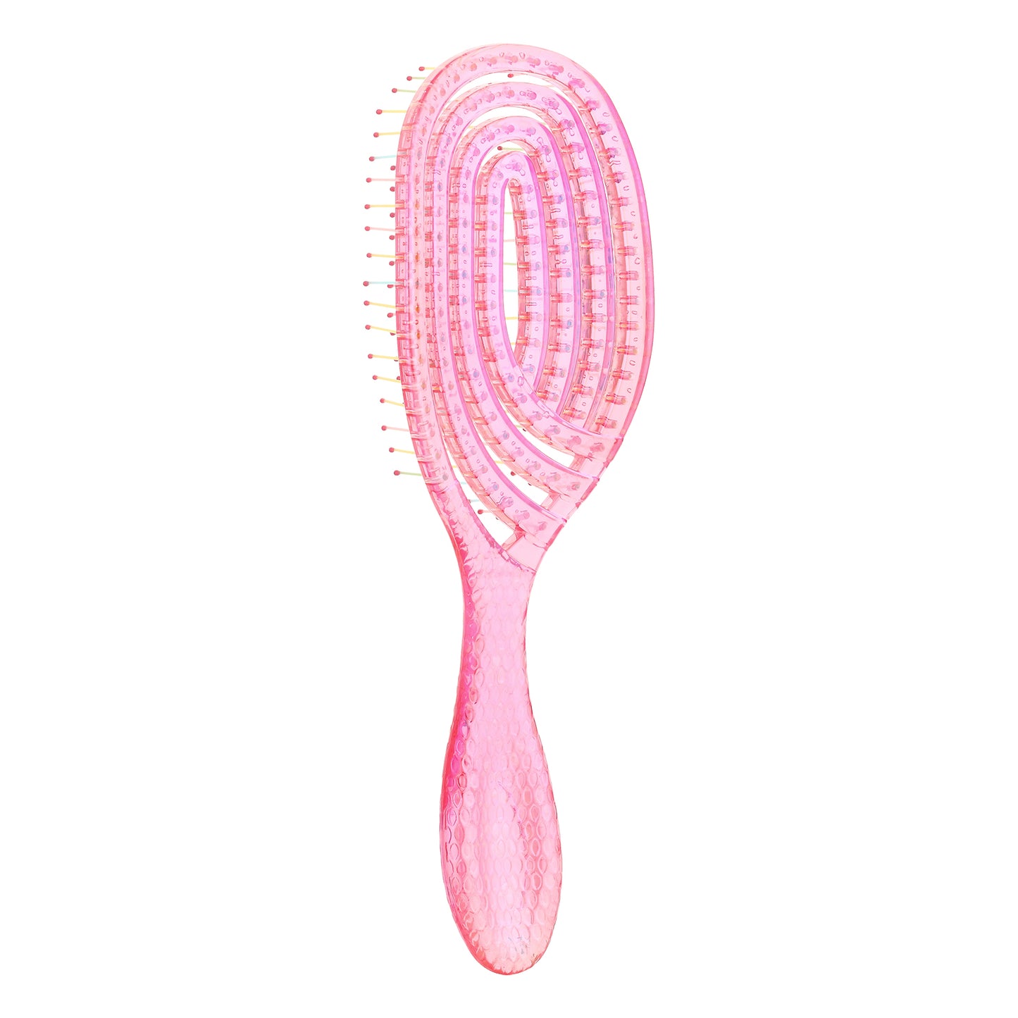 Curved Vented Hair Brush Detangling for Blow Drying Colorful Wet Brushes for Long Straight Fine Hair for Women Round Styling Spiral Detangler Soft Bristles Transparent Medium