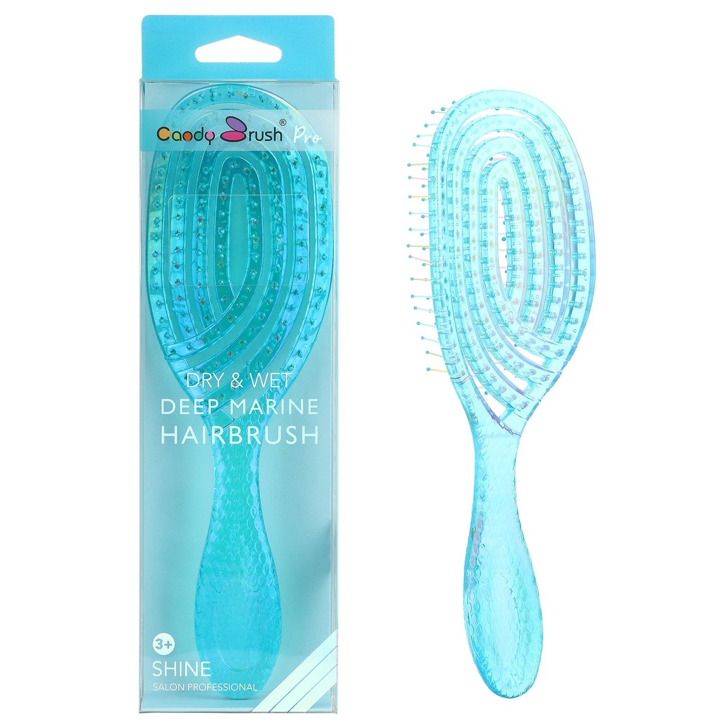 Curved Vented Hair Brush Detangling for Blow Drying Colorful Wet Brushes for Long Straight Fine Hair for Women Round Styling Spiral Detangler Soft Bristles Transparent Medium