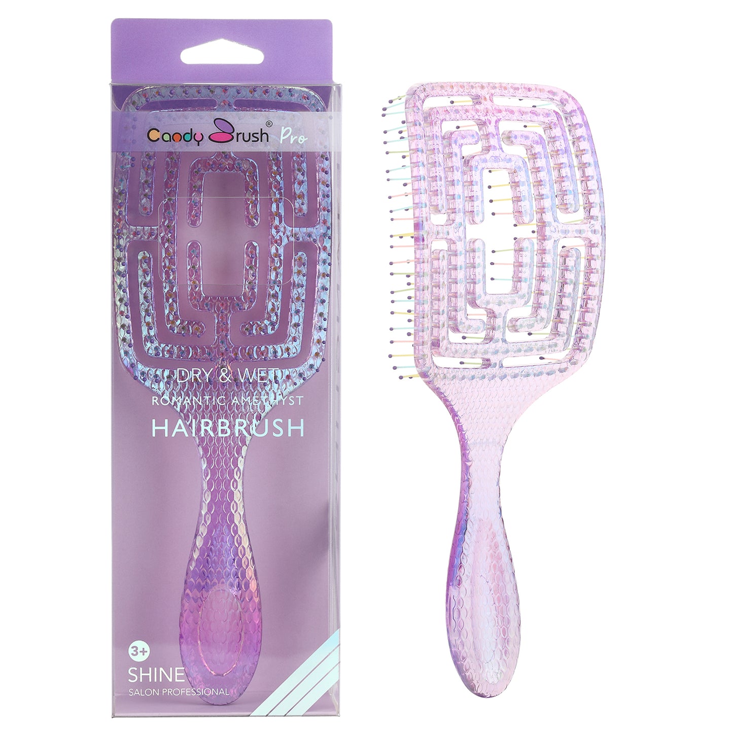 Curved Vented Hair Brush Detangling for Blow Drying Colorful Wet Brushes for Long Straight Fine Hair for Women Rectangular Styling Maze Detangler Soft Bristles Transparent Large