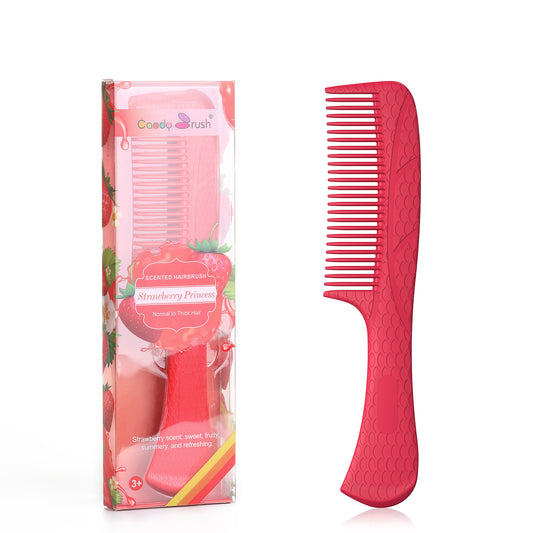 CandyBrush Hair Brush Strawberry, Mango, Lemon Scented Wide Tooth Hair Comb