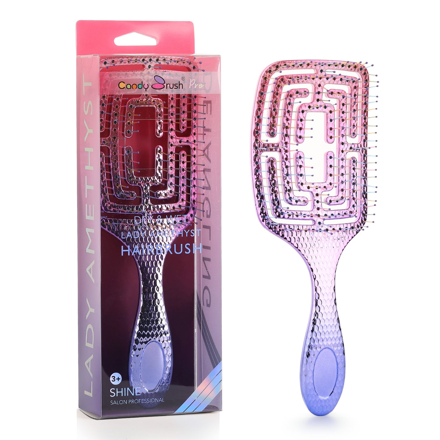 Curved Vented Hair Brush Detangling for Blow Drying Colorful Wet Hair Brushes for Long Straight Fine Hair for Women Rectangular Styling Maze Detangler Soft Bristles Large Gradient