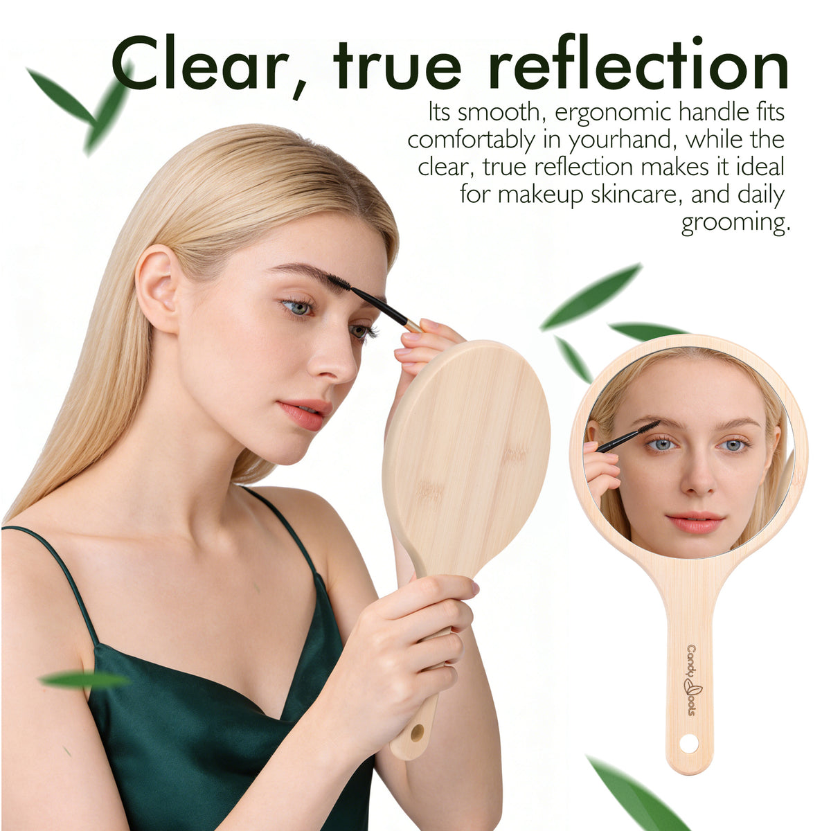Candy Brush Bamboo Handheld Mirror | BE001