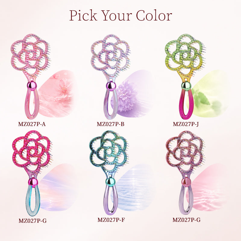 Blooming Flower Hair Brush – Crystal Vent Detangling Brush for Wet & Dry Hair
