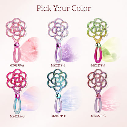 Blooming Flower Hair Brush – Crystal Vent Detangling Brush for Wet & Dry Hair