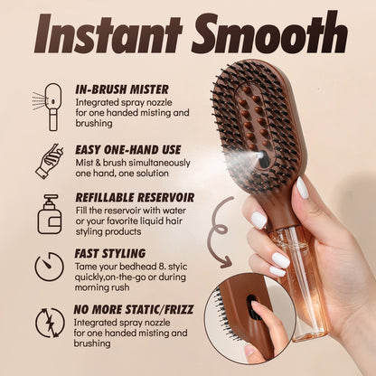 3-in-1 spray detangling and scalp massage hair brush