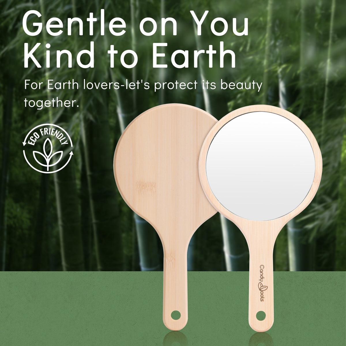 Candy Brush Bamboo Handheld Mirror | BE001