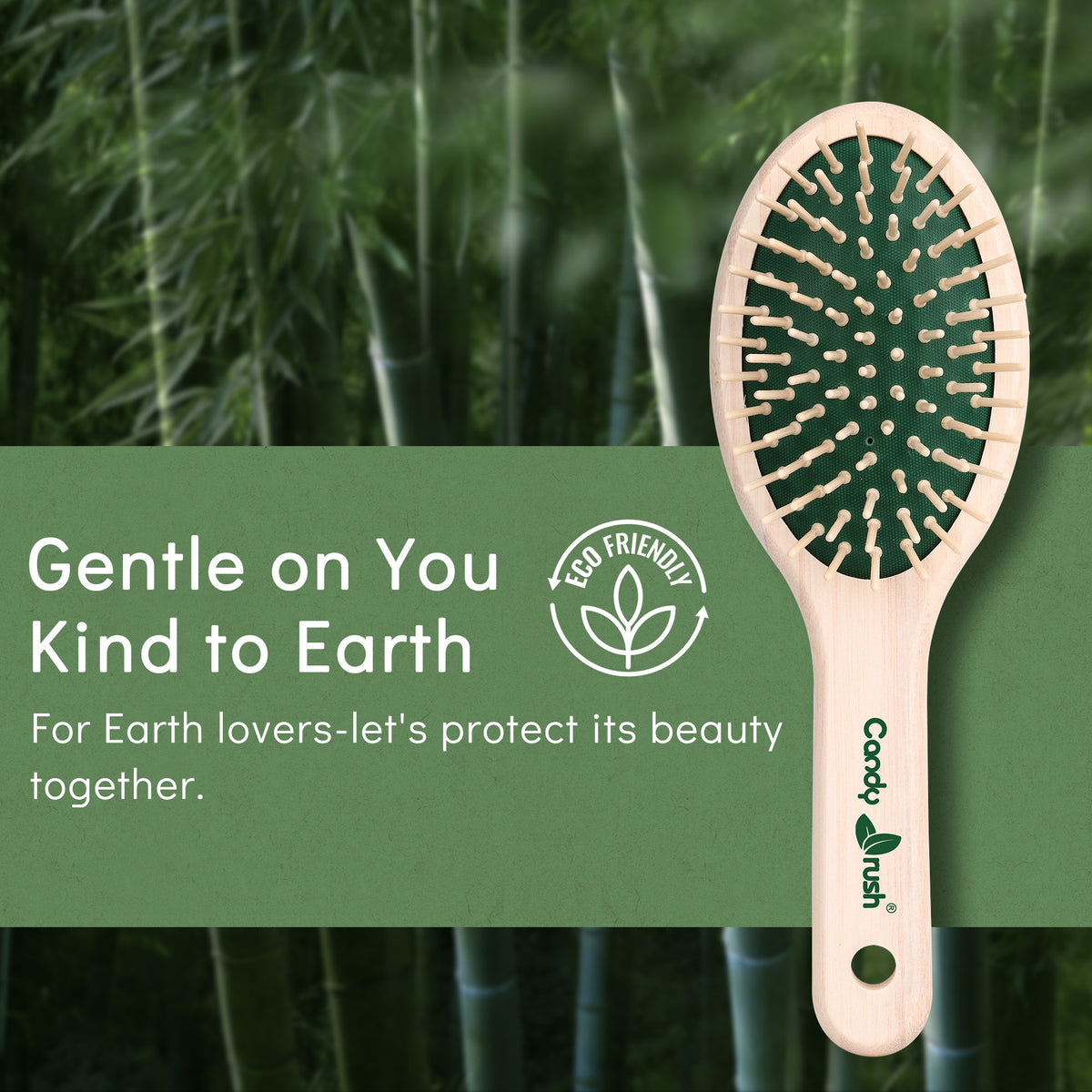 Candy Brush Oval Bamboo Pin Hair Brush | BE302