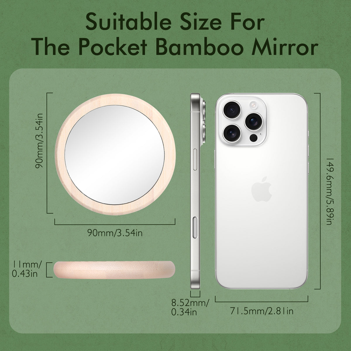 Candy Brush Bamboo Pocket Mirror | BE002