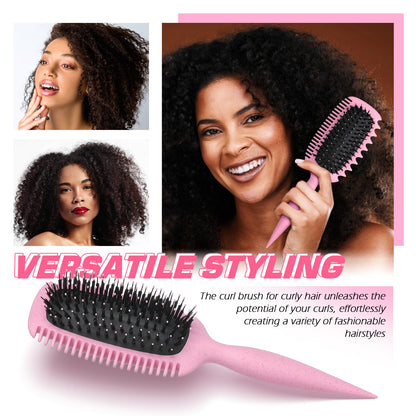 Candy Brush Curl Defining Hair Brush for Effortlessly Detangling & Blow Drying, Nylon & Boar Bristle Paddle Brush