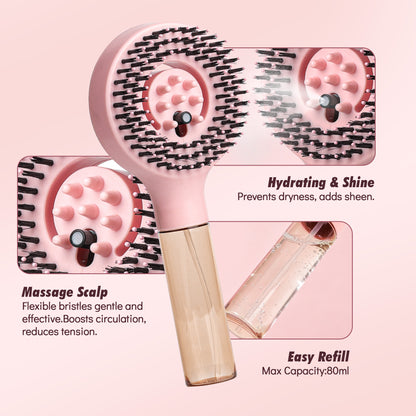 Candy Brush MistBrush FE1004 brush head with rounded bristle tips and scalp massage nodes