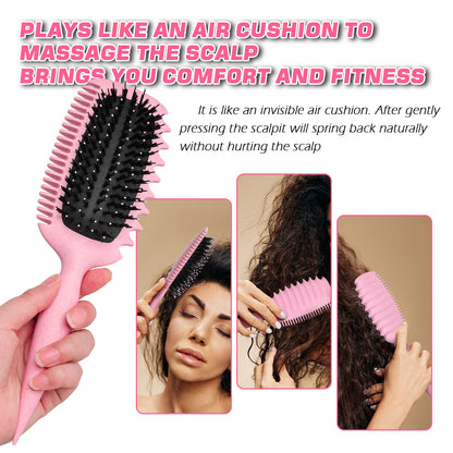 Candy Brush Curl Defining Hair Brush for Effortlessly Detangling & Blow Drying, Nylon & Boar Bristle Paddle Brush