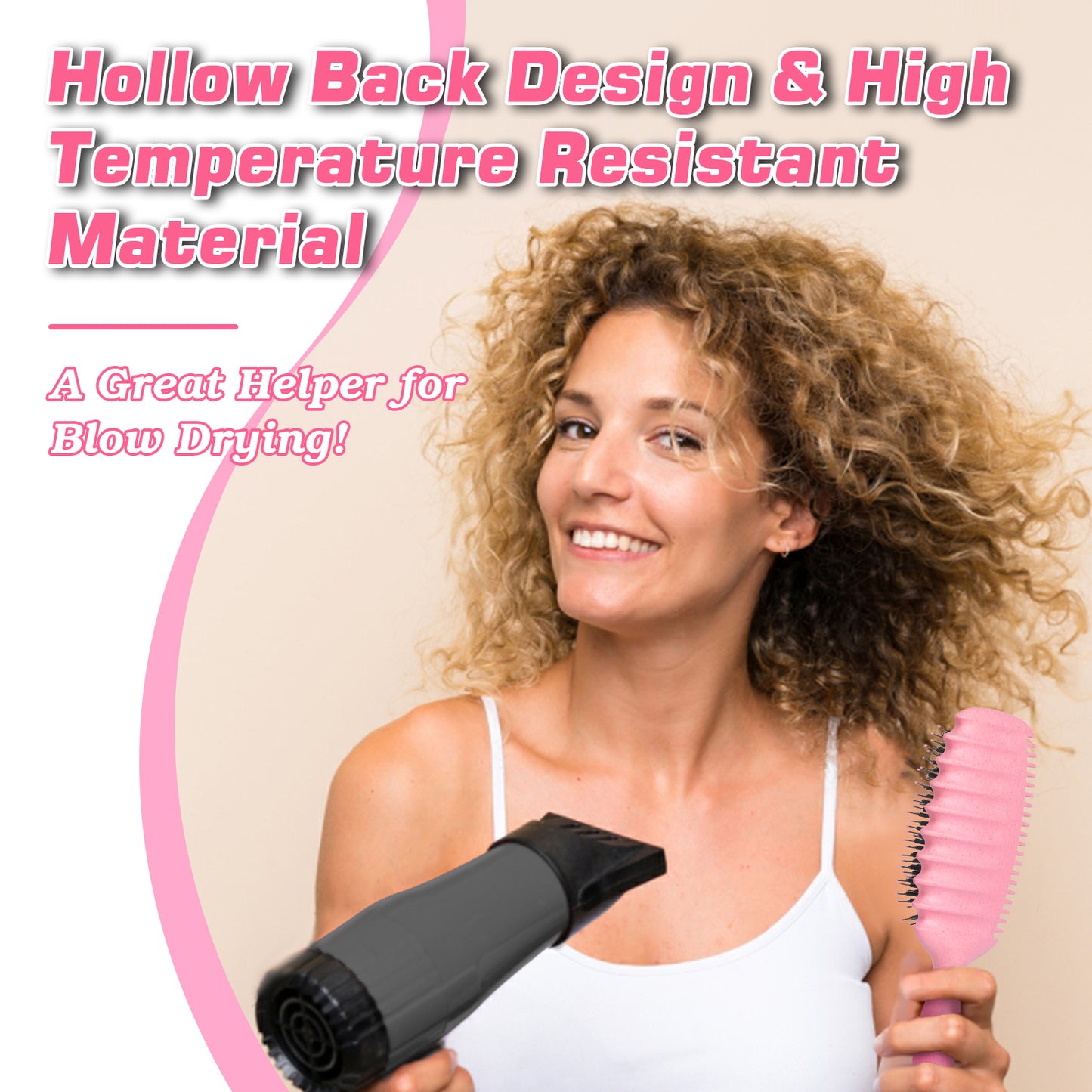 Candy Brush Curl Defining Hair Brush for Effortlessly Detangling & Blow Drying, Nylon & Boar Bristle Paddle Brush