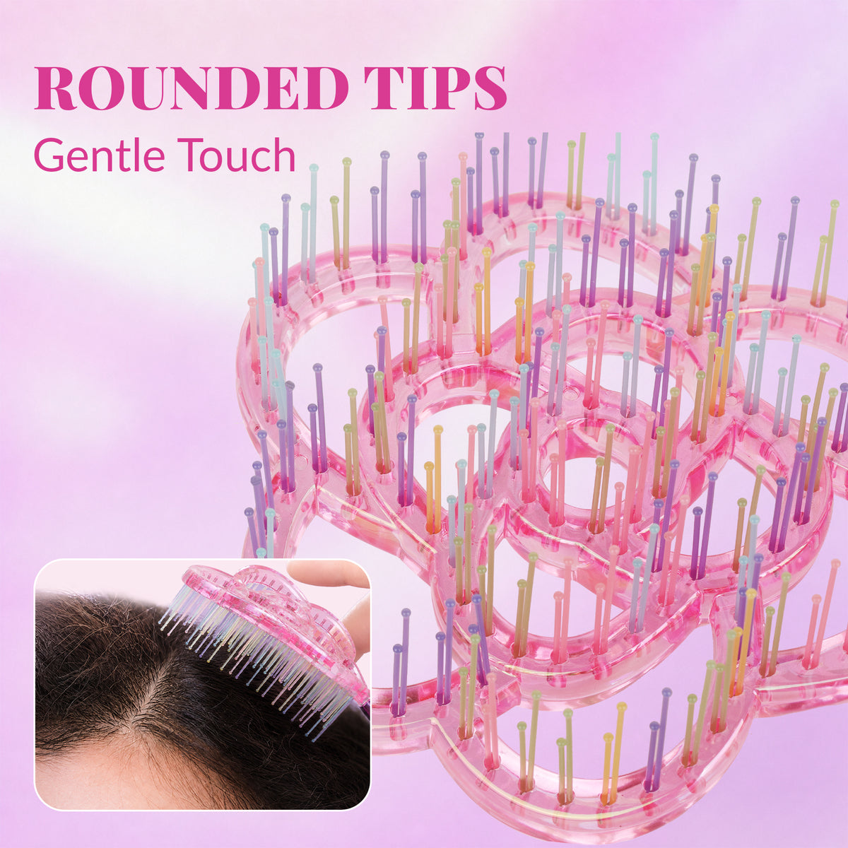 Blooming Flower Hair Brush – Crystal Vent Detangling Brush for Wet & Dry Hair