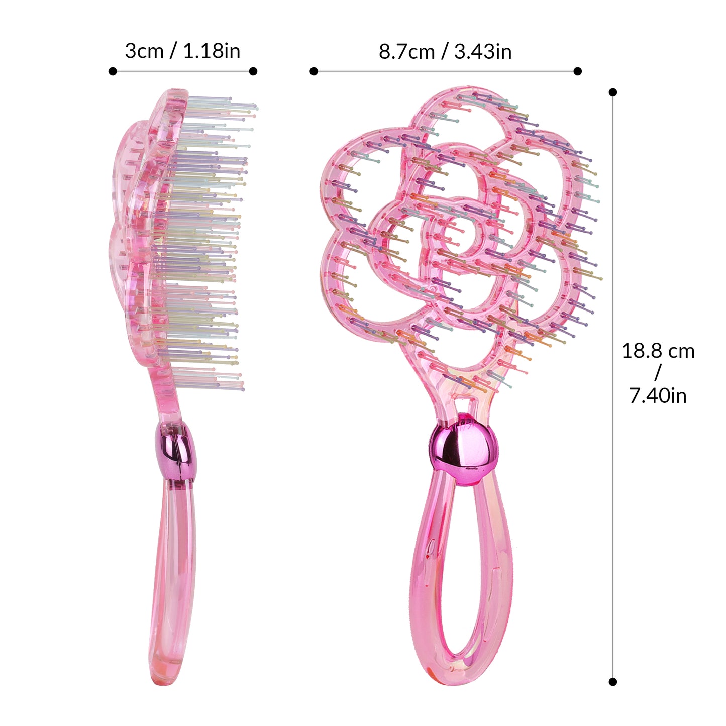 Blooming Flower Hair Brush – Crystal Vent Detangling Brush for Wet & Dry Hair