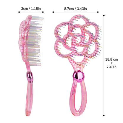 Blooming Flower Hair Brush – Crystal Vent Detangling Brush for Wet & Dry Hair