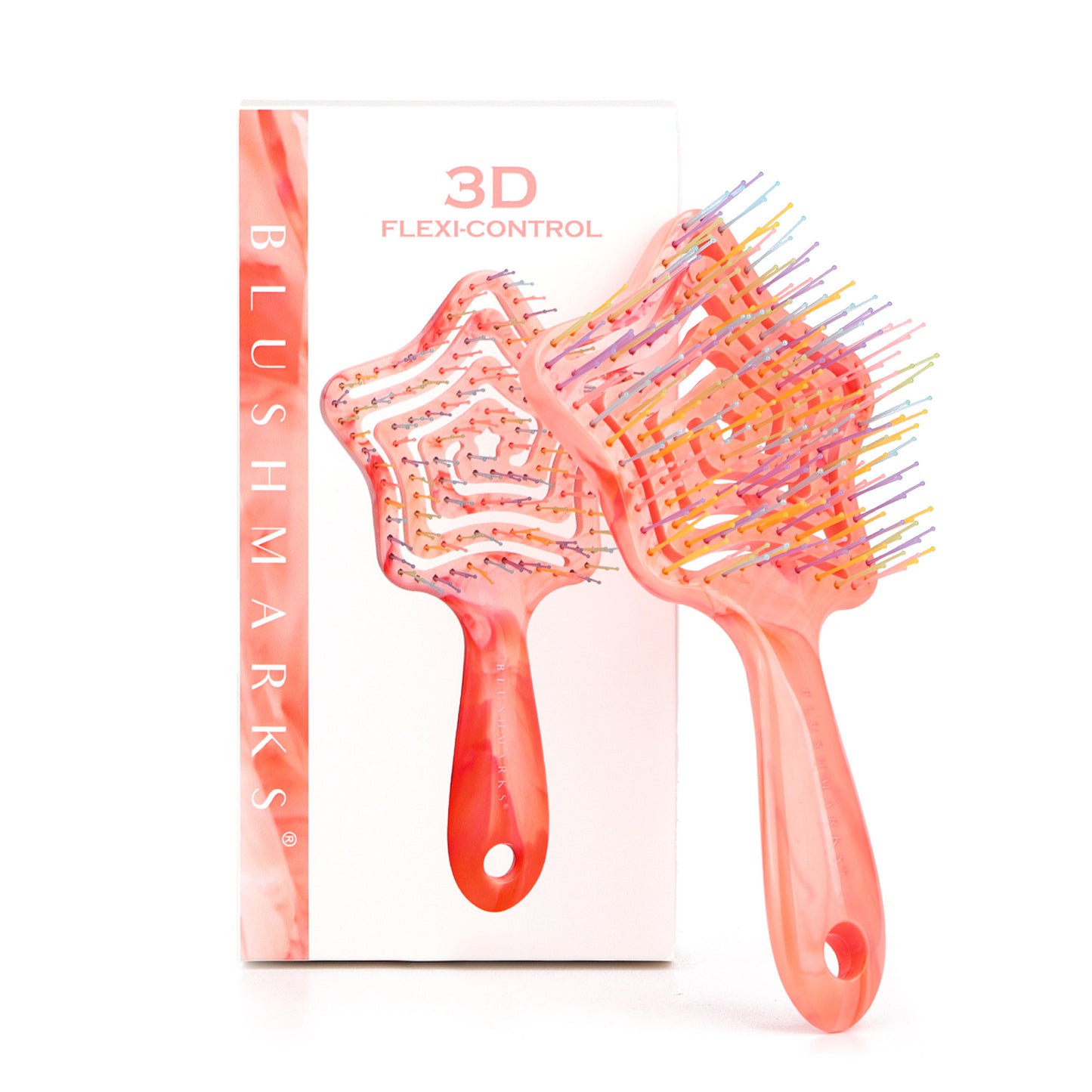 Blushmarks Detangling Wet Hair Brush Large Star Vented shape with Double-Layered Ultra and Soft-Nylon Bristles for Wet or Dry Hair