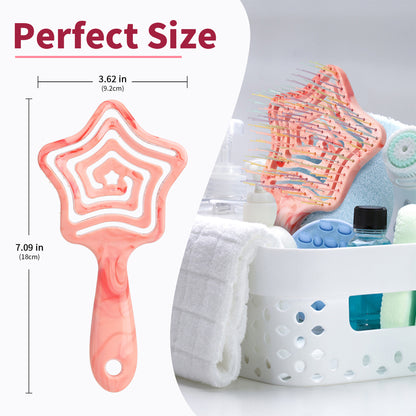 Blushmarks Detangling Wet Hair Brush Large Star Vented shape with Double-Layered Ultra and Soft-Nylon Bristles for Wet or Dry Hair