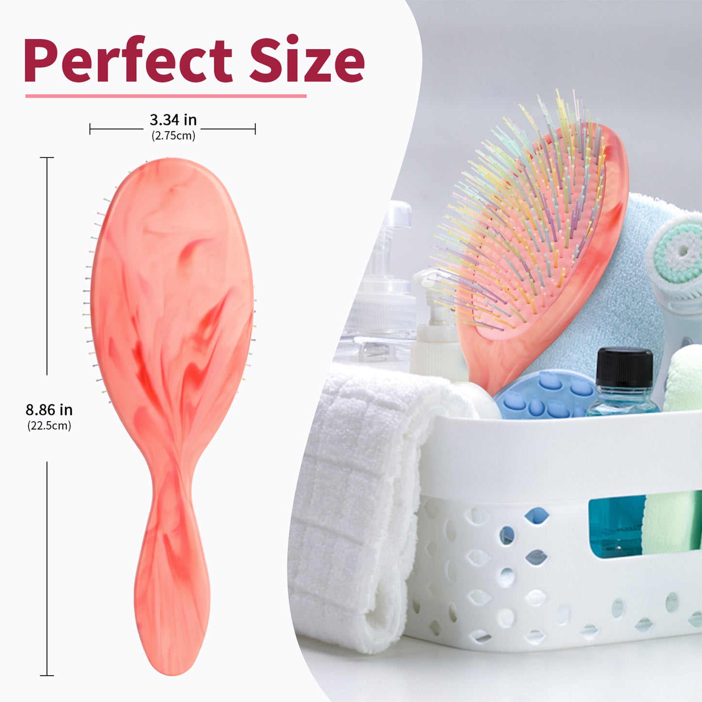 Blushmarks Detangling Wet Hair Brush, Long & short bristle Cushion Hair brush for All Hair Types, Idea Gift