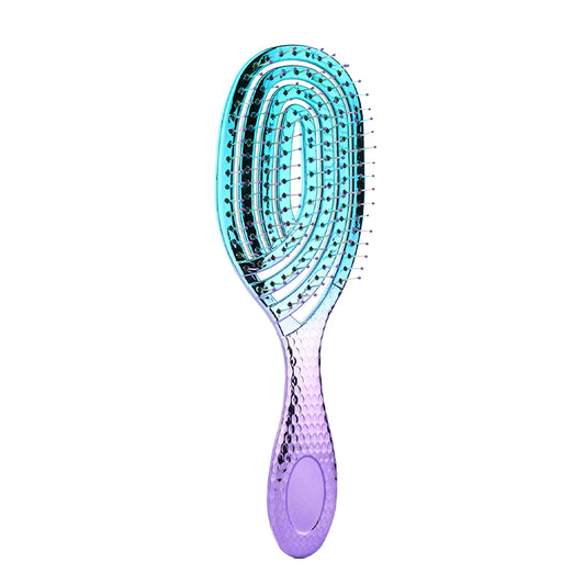 CandyBrush Chromatique Shine Detangler – Round Shape Electroplated Maze Brush for Blow-Drying, Detangling & Scalp Massage, Sleek Hairbrush for Women & Girls