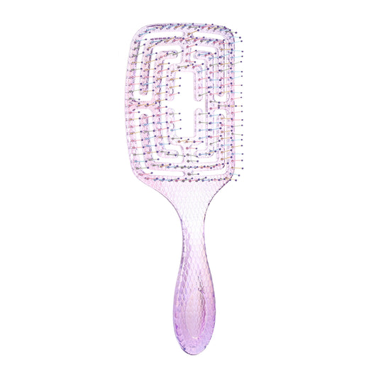 CandyBrush Solid Color Detangling Brush –Square Shape Soft Bristles with Maze Design for Wet & Dry Hair, Anti-Frizz & Blow-Dry Friendly Styling Brush for All Hair Types