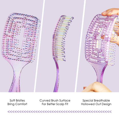 CandyBrush Square Maze Detangling Hair Brush Available in 3 Solid Colors