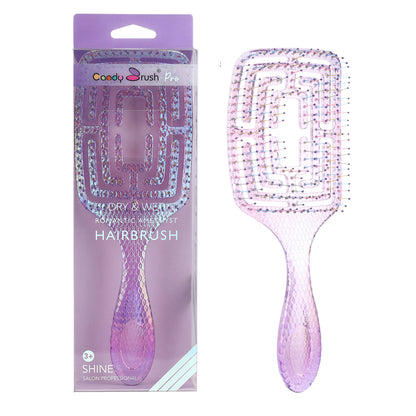 Brosse à cheveux dégradée CandyBrush – Brosse carrée démêlante à poils longs et courts, outil de coiffage antistatique pour cheveux bouclés, raides et épais