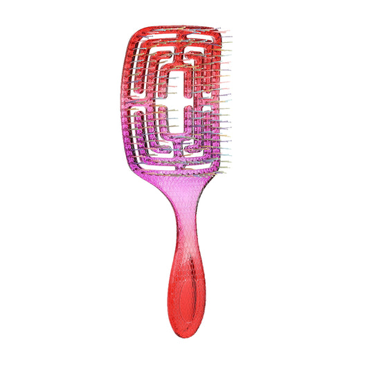 CandyBrush Gradient Hair Brush – Square Shape Tangle-Release Maze Brush with Long & Short Bristles, Anti-Static Blow-Dry Styling Tool for Curly, Straight, Thick Hair