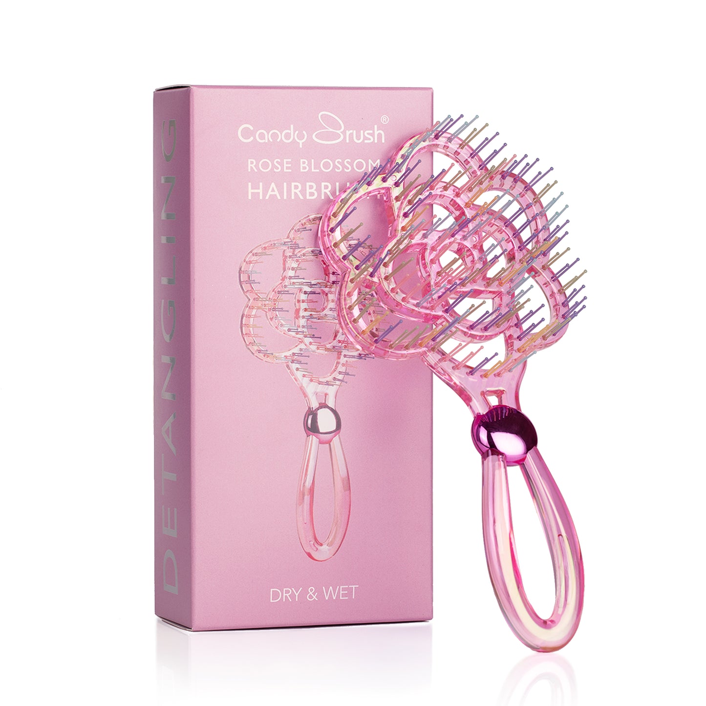 Blooming Flower Hair Brush – Crystal Vent Detangling Brush for Wet & Dry Hair