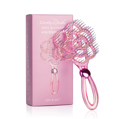 Blooming Flower Hair Brush – Crystal Vent Detangling Brush for Wet & Dry Hair