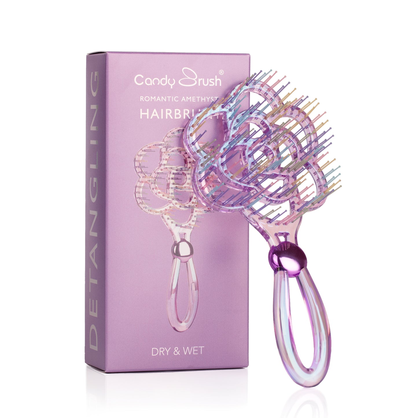 Blooming Flower Hair Brush – Crystal Vent Detangling Brush for Wet & Dry Hair