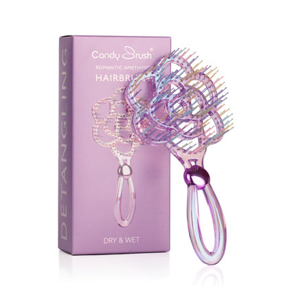 Blooming Flower Hair Brush – Crystal Vent Detangling Brush for Wet & Dry Hair