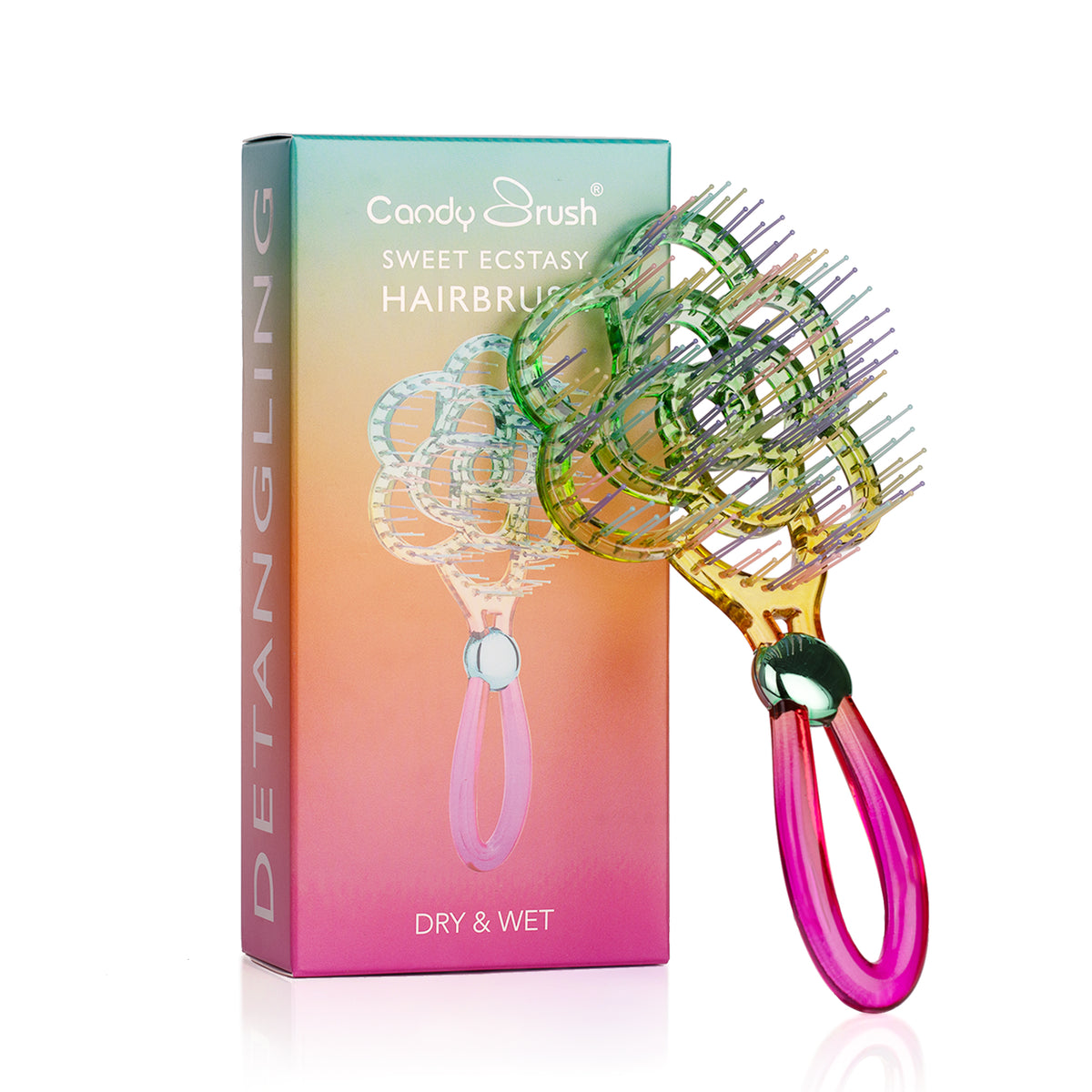 Blooming Flower Hair Brush – Crystal Vent Detangling Brush for Wet & Dry Hair