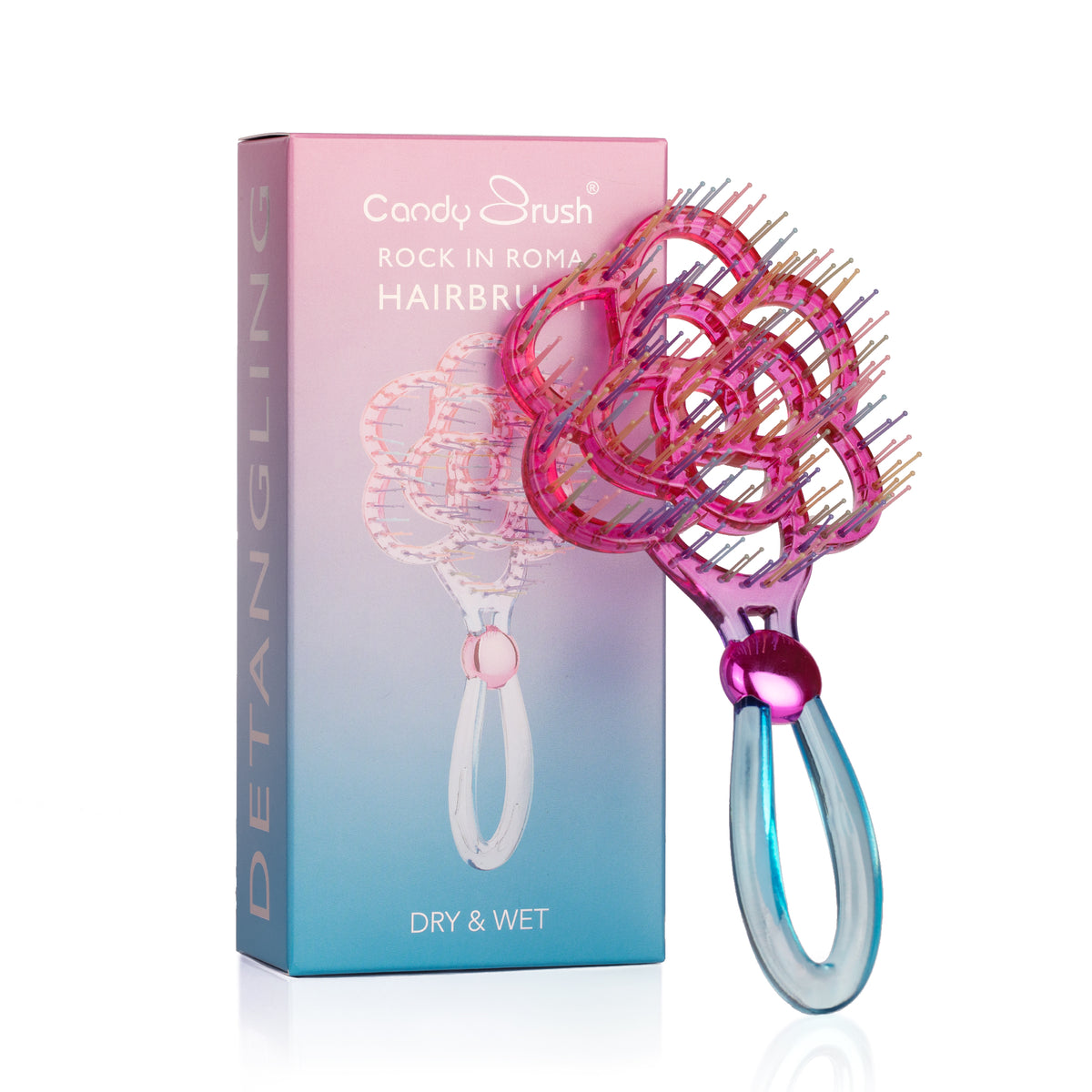 Blooming Flower Hair Brush – Crystal Vent Detangling Brush for Wet & Dry Hair