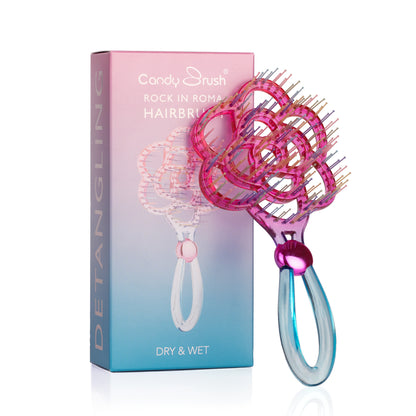 Blooming Flower Hair Brush – Crystal Vent Detangling Brush for Wet & Dry Hair