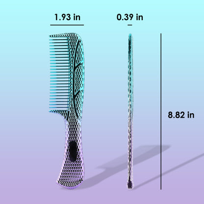 CANDYBRUSH Shatterproof PC Wide Tooth Comb for Thick Hair - Unbreakable Detangler for Women & Teens Travel, Salon Grade Gradient Clear Hair Styling Tool