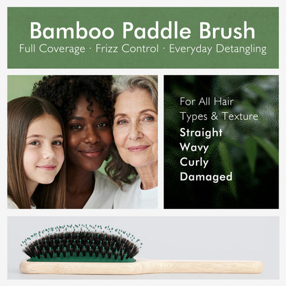 Candy Brush Bamboo Boar Bristle Paddle Brush | BE202M