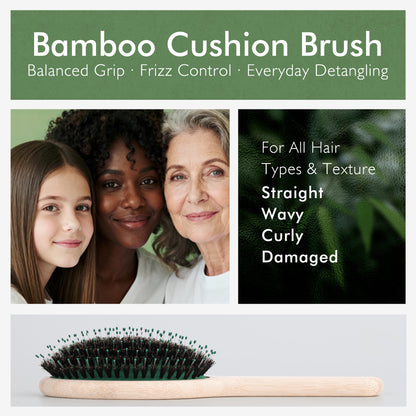Candy Brush Oval Bamboo Boar Bristle Hair Brush | BE302M
