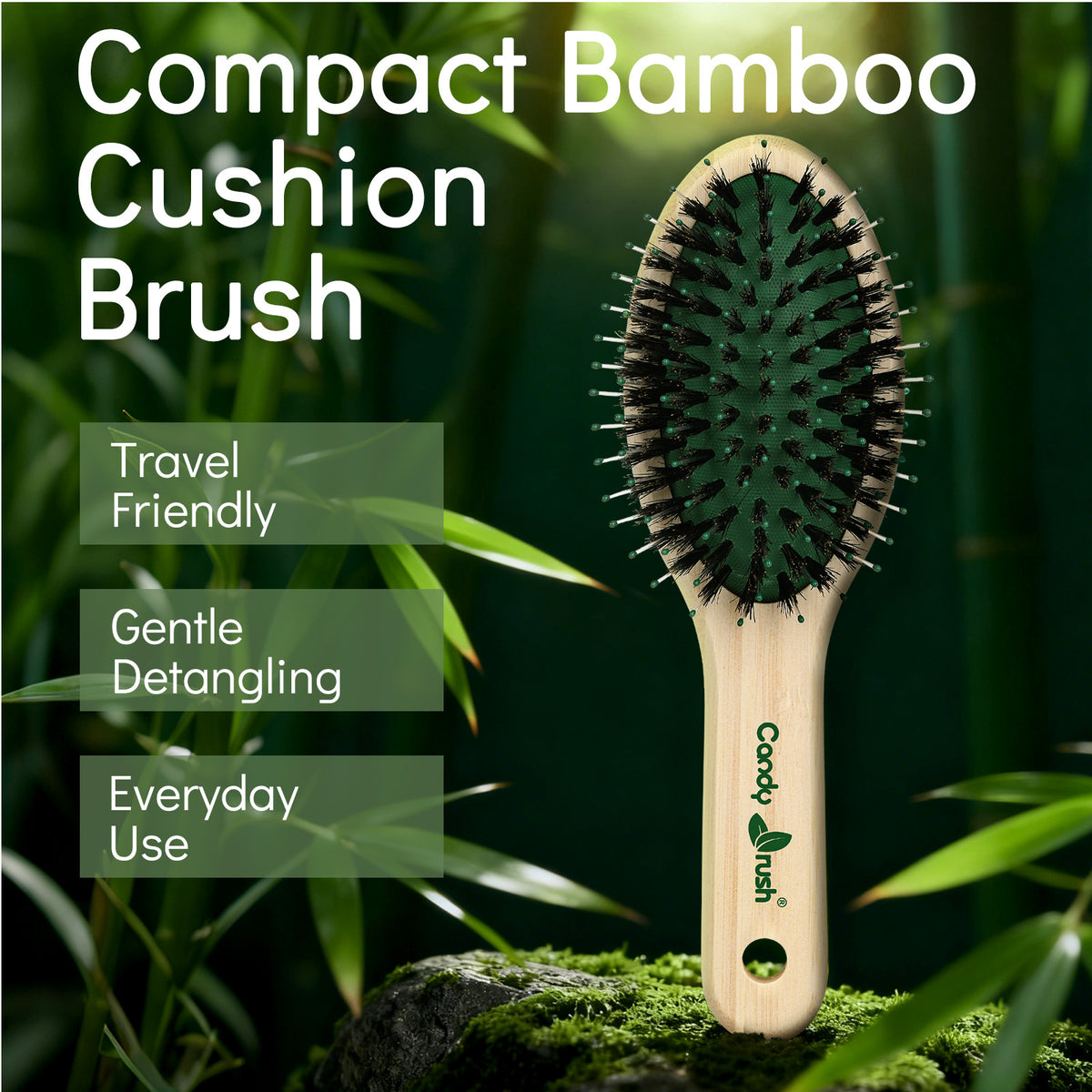 Candy Brush Small Bamboo Boar Bristle Hair Brush | BE301M