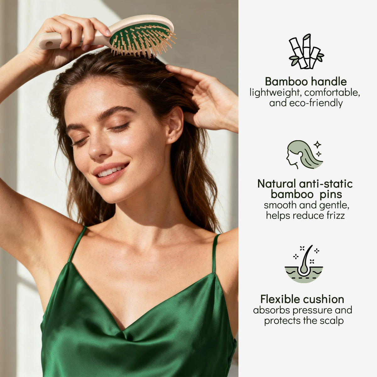 Candy Brush Oval Bamboo Pin Hair Brush | BE302