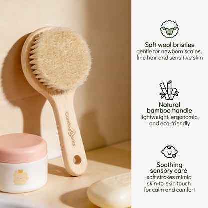 Bamboo Handle Wool Baby Hair Brush | BEB101-4