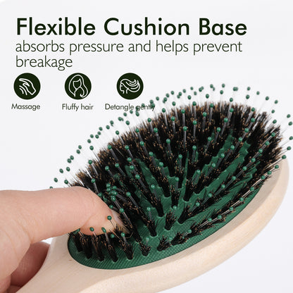 Candy Brush Oval Bamboo Boar Bristle Hair Brush | BE302M